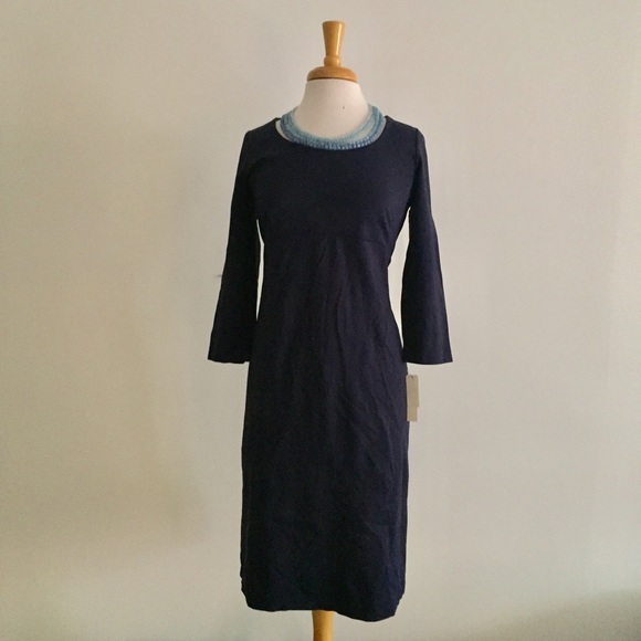 Navy blue dress with sleeves talbots size